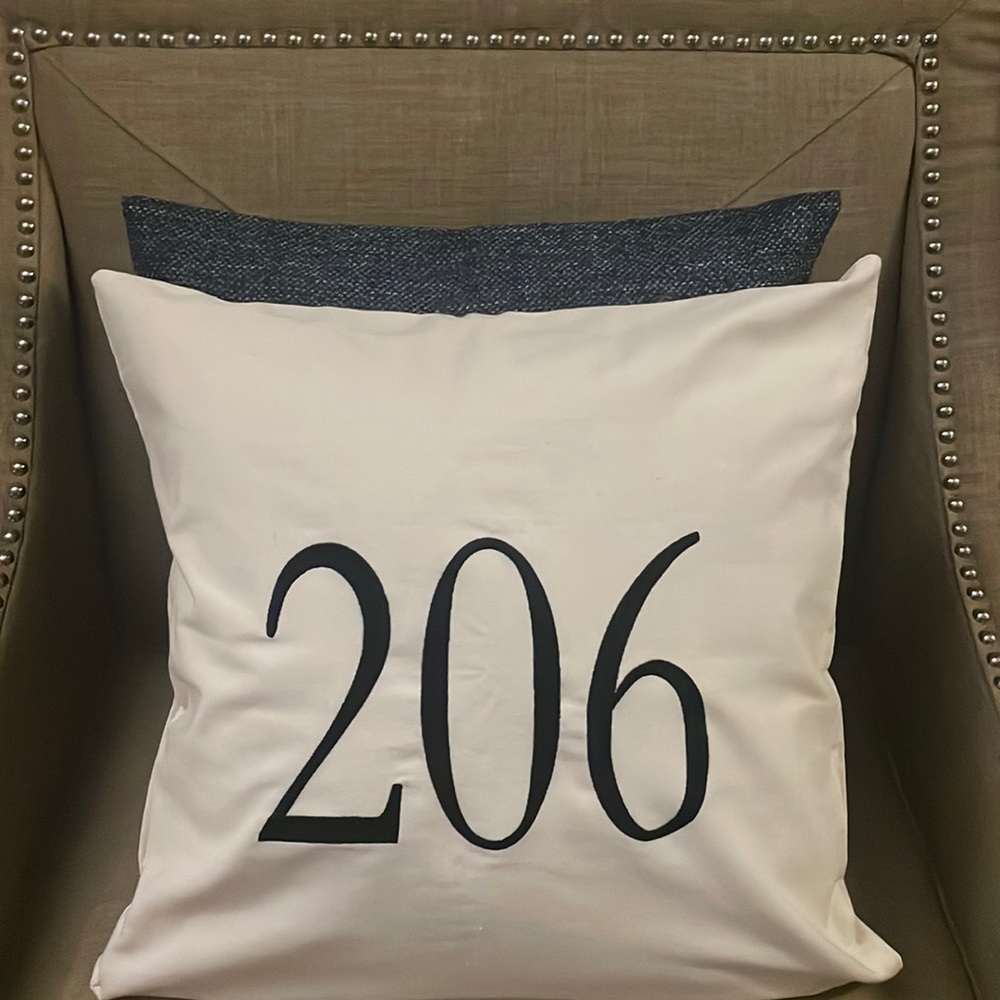 AREA CODE 206 PILLOW COVER, NWOT - Picture 1 of 3